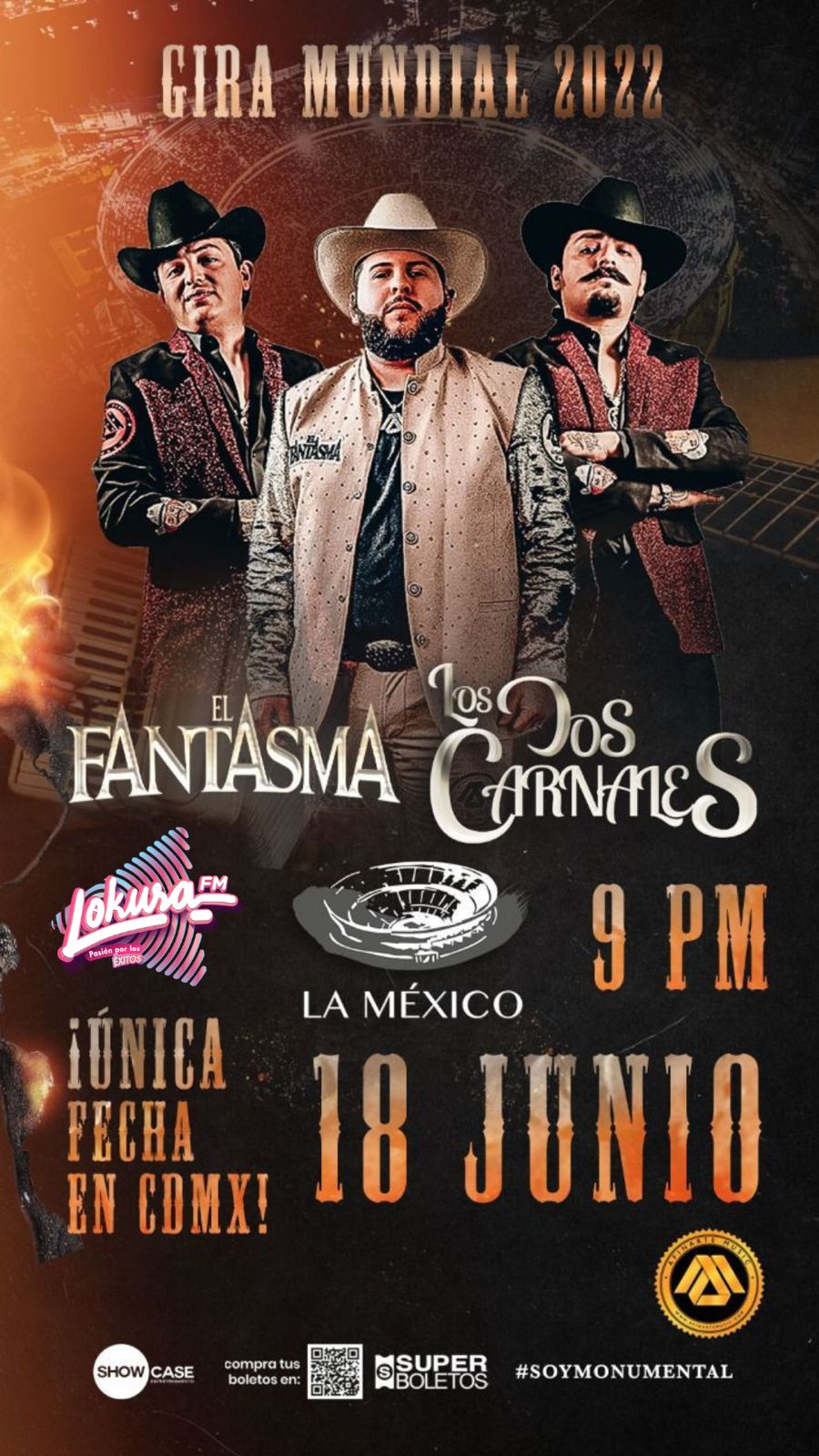 Boletos para el concierto de El Fantasma y Los Dos Carnales Lokura FM